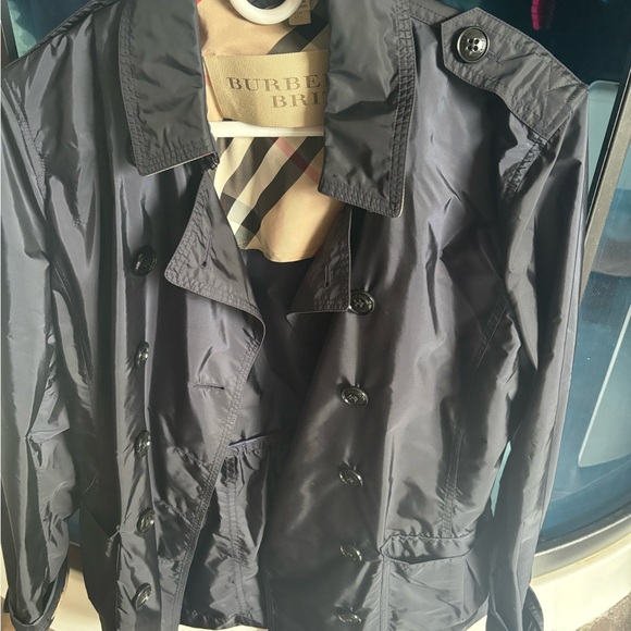 Burberry Brit Black and Beige Check Trench Coat - Picture 11 of 13